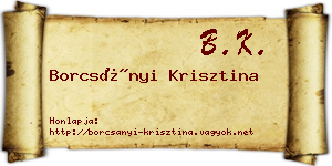 Borcsányi Krisztina névjegykártya