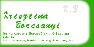 krisztina borcsanyi business card